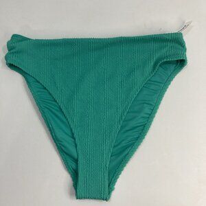 Old Navy Women Large Green Bikini Bottom Extra High Rise Glass Bead New with Tag